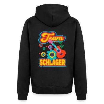 Team Schlager Schlagermusik Schlagerparty - Unisex Premium Bio Zip Hoodie - Schwarz - Hinten - Nico (187cm)