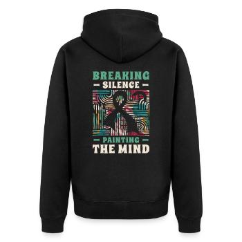 Mois de la sensibilisation artistique pour - Veste à capuche bio Premium Unisexe - noir - Dos - Nico (187cm)