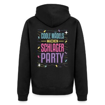 Coole Mädels machen Schlager Party Schlagerparty - Unisex Premium Bio Zip Hoodie - Schwarz - Hinten - Nico (187cm)