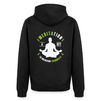 Monat des Bewusstseins für geistige Gesundheit, - Unisex Premium Bio Zip Hoodie - Schwarz - Hinten - Nico (187cm)