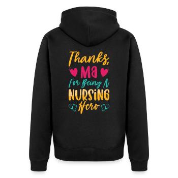 Infirmière Fête des mères Maman Infirmière - Veste à capuche bio Premium Unisexe - noir - Dos - Nico (187cm)