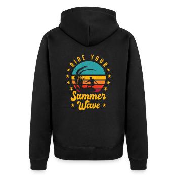 Surf Tropical Surfen Sommer Surfbrett Sport - Unisex Premium Bio Zip Hoodie - Schwarz - Hinten - Nico (187cm)