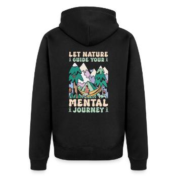 Santé mentale Nature Environnement - Veste à capuche bio Premium Unisexe - noir - Dos - Nico (187cm)