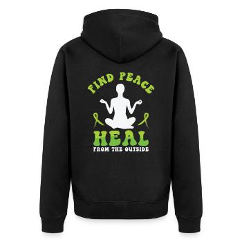 Monat des Bewusstseins für geistige Gesundheit, - Unisex Premium Bio Zip Hoodie - Schwarz - Hinten - Nico (187cm)