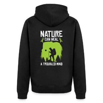Santé mentale Nature Environnement - Veste à capuche bio Premium Unisexe - noir - Dos - Nico (187cm)