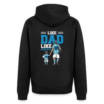 Sport Dad Vatertag Sport Team Fan Hobby - Unisex Premium Bio Zip Hoodie - Schwarz - Hinten - Nico (187cm)
