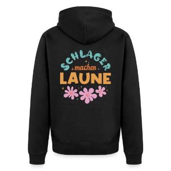 Schlager machen Laune Schlagermusik Schlagerparty - Unisex Premium Bio Zip Hoodie - Schwarz - Hinten - Nico (187cm)
