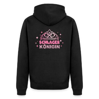 Schlager Königin Schlagermusik Schlagerparty - Unisex Premium Bio Zip Hoodie - Schwarz - Hinten - Nico (187cm)