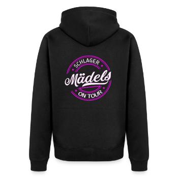Schlager Mädels On Tour Schlagermusik Party - Unisex Premium Bio Zip Hoodie - Schwarz - Hinten - Nico (187cm)