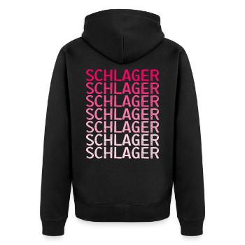Schlager Schlagermusik Schlagerparty - Unisex Premium Bio Zip Hoodie - Schwarz - Hinten - Nico (187cm)