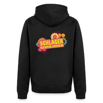 Schlager gehen immer Schlagermusik Schlagerparty - Unisex Premium Bio Zip Hoodie - Schwarz - Hinten - Nico (187cm)