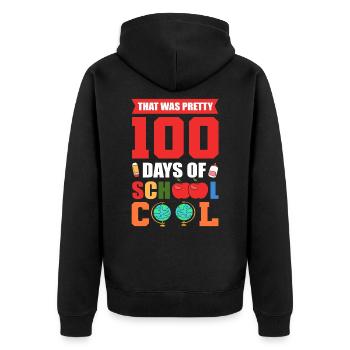 100 jours d’école Plus frais 100e jour d’école - Veste à capuche bio Premium Unisexe - noir - Dos - Nico (187cm)