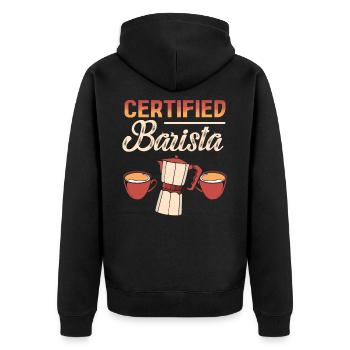 Café Barista certifié - Veste à capuche bio Premium Unisexe - noir - Dos - Nico (187cm)