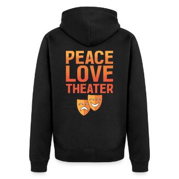 Theater Broadway Musical Liebhaber - Unisex Premium Bio Zip Hoodie - Schwarz - Hinten - Nico (187cm)