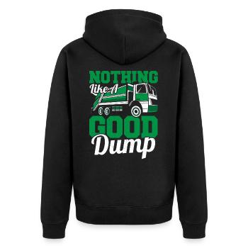 Nothing Like A Good Dump Garbage Truck Recycling - Unisex Premium Organic Zip Hoodie - black - Back - Nico (187cm)