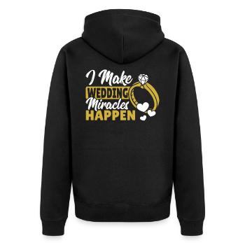Ich bringe Hochzeitswunder zustande Wedding - Unisex Premium Bio Zip Hoodie - Schwarz - Hinten - Nico (187cm)