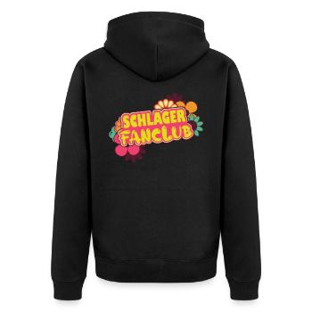 Schlager Fanclub Schlagermusik Schlagerparty - Unisex Premium Bio Zip Hoodie - Schwarz - Hinten - Nico (187cm)