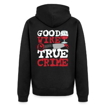 Bon vin et vrais crimes - Veste à capuche bio Premium Unisexe - noir - Dos - Nico (187cm)
