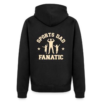 Sport Dad Vatertag Sport Team Fan Hobby - Unisex Premium Bio Zip Hoodie - Schwarz - Hinten - Nico (187cm)