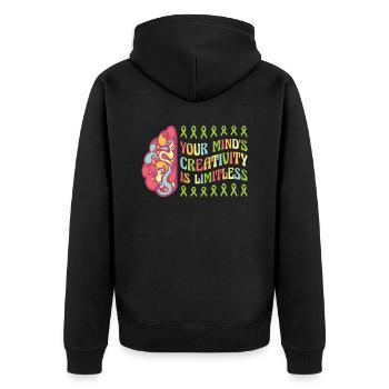 Mois de la sensibilisation artistique pour - Veste à capuche bio Premium Unisexe - noir - Dos - Nico (187cm)