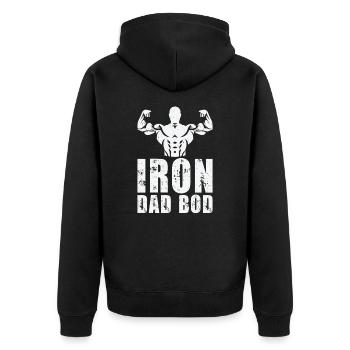 Fitness Fathers Day Gym Workout Training Coach - Unisex Premium Organic Zip Hoodie - black - Back - Nico (187cm)