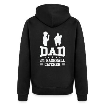 Sport Dad Vatertag Sport Team Fan Hobby - Unisex Premium Bio Zip Hoodie - Schwarz - Hinten - Nico (187cm)