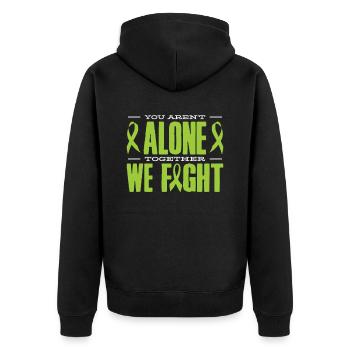 Monat des Bewusstseins für psychische Gesundheit - Unisex Premium Bio Zip Hoodie - Schwarz - Hinten - Nico (187cm)