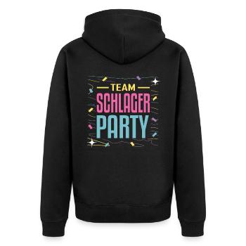 Team Schlager Party Schlagermusik Schlagerparty - Unisex Premium Bio Zip Hoodie - Schwarz - Hinten - Nico (187cm)
