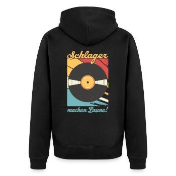 Schlager machen Laune Schlagermusik Schlagerparty - Unisex Premium Bio Zip Hoodie - Schwarz - Hinten - Nico (187cm)