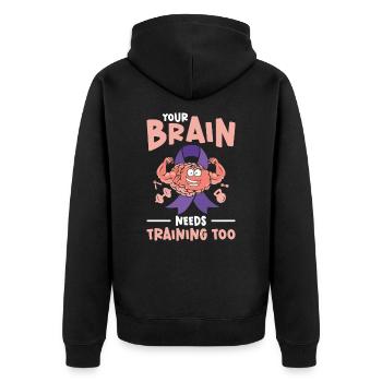 Alzheimer's Awareness Brain Mental Health - Unisex Premium Organic Zip Hoodie - black - Back - Nico (187cm)