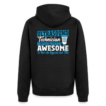 Ultraschalltechniker Jobtitel Sonograph - Unisex Premium Bio Zip Hoodie - Schwarz - Hinten - Nico (187cm)
