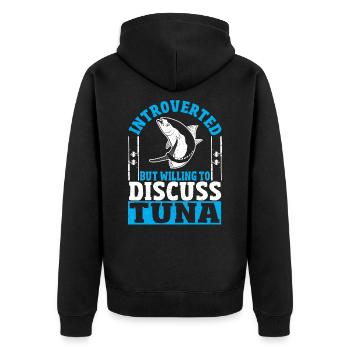 Pêche au thon Introverti mais prêt à en parler - Veste à capuche bio Premium Unisexe - noir - Dos - Nico (187cm)