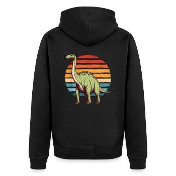 Brachiosaurus dinosaure Dino Paléontologue - Veste à capuche bio Premium Unisexe - noir - Dos - Nico (187cm)