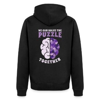 Caregiver Alzheimer's Awareness Medical Caregiving - Unisex Premium Organic Zip Hoodie - black - Back - Nico (187cm)