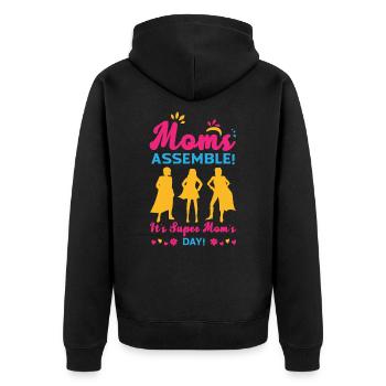 Fête des mères Super Mama Super-héroïne Mamie Héroïne - Veste à capuche bio Premium Unisexe - noir - Dos - Nico (187cm)