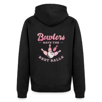 Bowling Femmes Bowler Ball Strike - Veste à capuche bio Premium Unisexe - noir - Dos - Nico (187cm)