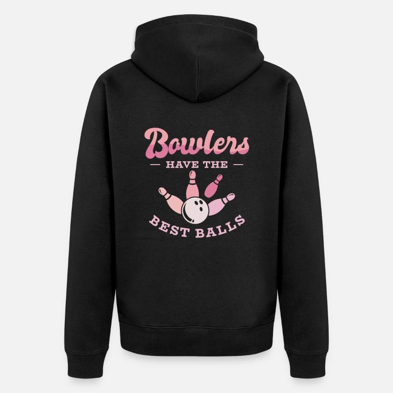 Bowling Femmes Bowler Ball Strike - Veste à capuche bio Premium Unisexe - noir