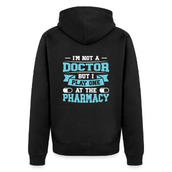 Pharmazietechniker Pharmazietechniker CPHT - Unisex Premium Bio Zip Hoodie - Schwarz - Hinten - Nico (187cm)