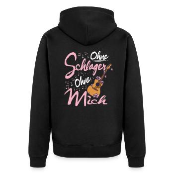 Ohne Schlager Ohne mich Schlagermusik - Unisex Premium Bio Zip Hoodie - Schwarz - Hinten - Nico (187cm)