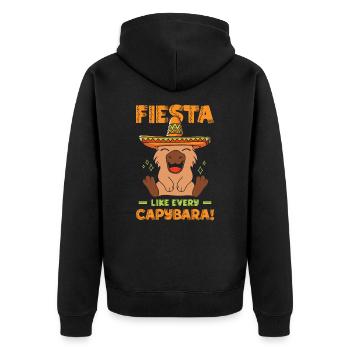 Capybara Mariachi Cinco de Mayo Fiesta - Veste à capuche bio Premium Unisexe - noir - Dos - Nico (187cm)