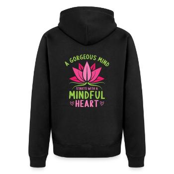 Monat des Bewusstseins für geistige Gesundheit, - Unisex Premium Bio Zip Hoodie - Schwarz - Hinten - Nico (187cm)