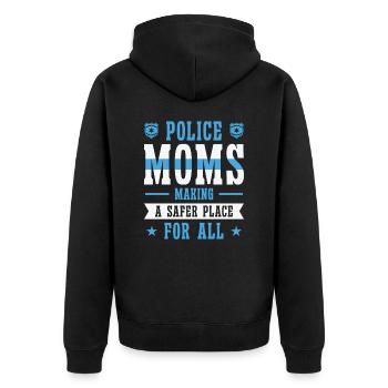 Polizei Muttertag Cop Officer Strafverfolgung - Unisex Premium Bio Zip Hoodie - Schwarz - Hinten - Nico (187cm)