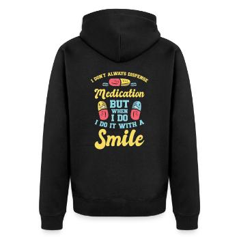Pharmazietechniker Pharmazietechniker CPHT - Unisex Premium Bio Zip Hoodie - Schwarz - Hinten - Nico (187cm)