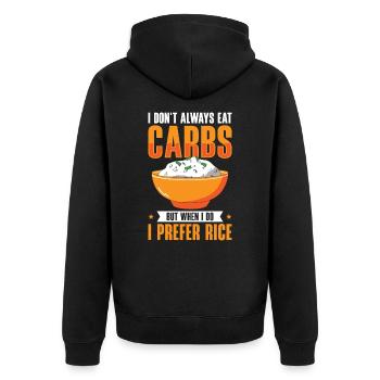 Asian Food Rice Philippines Filipino - Unisex Premium Organic Zip Hoodie - black - Back - Nico (187cm)