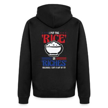 Cuisine asiatique Riz Philippines philippin - Veste à capuche bio Premium Unisexe - noir - Dos - Nico (187cm)
