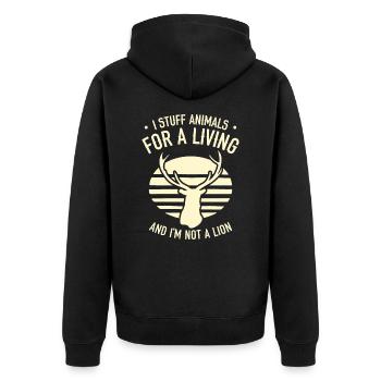 Taxidermist Taxidermy Mounting Stuffing - Unisex Premium Organic Zip Hoodie - black - Back - Nico (187cm)