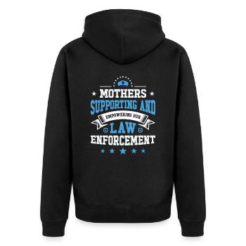 Police Mothers Day Cop Officer Law Enforcement - Unisex Premium Organic Zip Hoodie - black - Back - Nico (187cm)