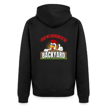 Hinterhof Hühnerzüchter Lustiges Hühnerliebhaber - Unisex Premium Bio Zip Hoodie - Schwarz - Hinten - Nico (187cm)