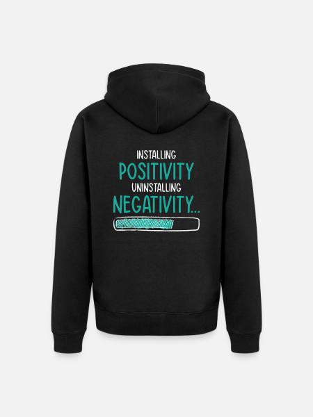 Installing Optimistic People Happiness Positive - Unisex Premium Organic Zip Hoodie - black