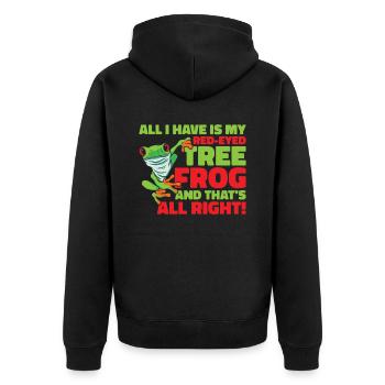 Rotäugiger Laubfrosch Niedliches - Unisex Premium Bio Zip Hoodie - Schwarz - Hinten - Nico (187cm)